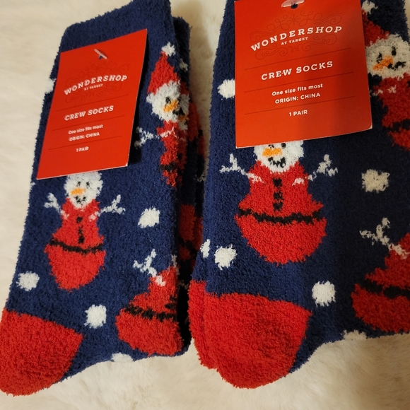 🎯nwt target wondershop snowman crew socks 2 pair - Picture 3 of 4
